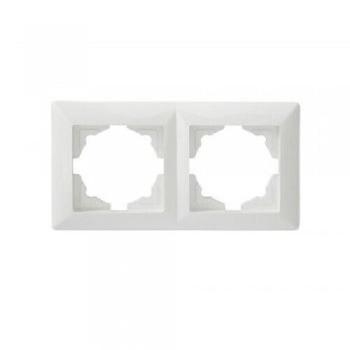 Visage 2-fach Rahmen für 2 Steckdosen Schalter Dimmer weiß